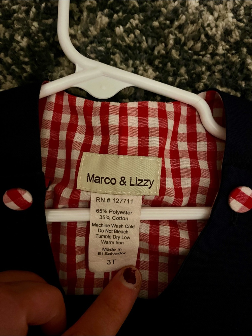 Marco & Lizzy 3T Navy ABC School One-Piece NWOT - Picture 3 of 5